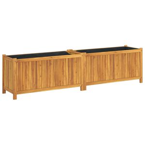 vidaXL Градинска кашпа с вложка 199x38,5x50 см масивна акация