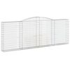 vidaXL Дъговидна габионна кошница 400x30x140/160 см поцинковано желязо