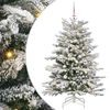 vidaXL Изкуствено коледно дърво с хингед Бяло 150 cm PE и PVC