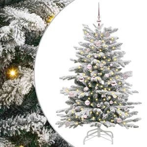 vidaXL Изкуствено коледно дърво с хингед Бяло 150 cm PE и PVC