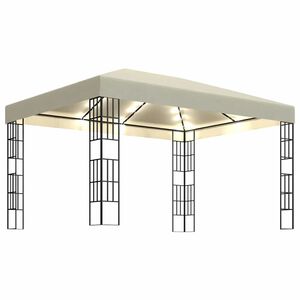 vidaXL Шатра с LED светещи стрингове, 3х4 м, кремава