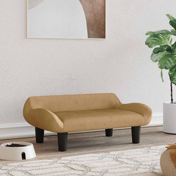 vidaXL Кучешко легло кафяво 70x40x24 см кадифе