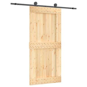 vidaXL Преплъзваща се врата 95 x 210 cm Естествено и черно
