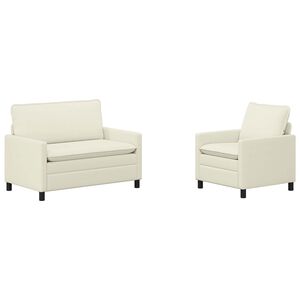 vidaXL Комплект дивани 2 pcs Кремаво Текстил