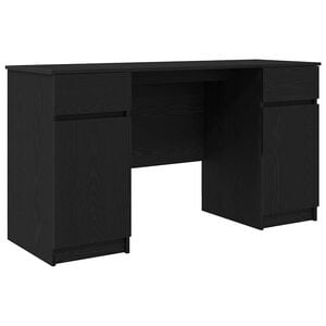 vidaXL Бюро Черен дъб Инженерна дървесина 140 x 49 x 76 см