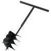 vidaXL Свредло за пробиване на земя с дръжка, 250 мм, стомана, черно