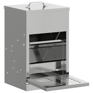 vidaXL Кокошка Т ределна хранилка Сребрист 25 x 42 x 40 см