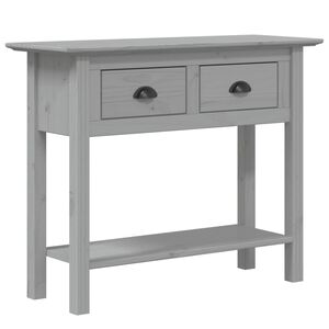 vidaXL Конзолна маса BODO сива 91x35x74 см бор масив