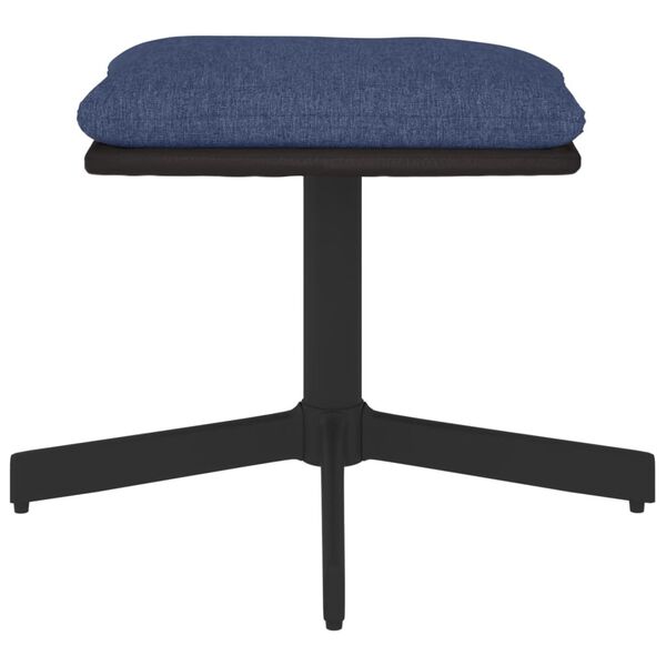 vidaXL Табуретка, синя, 60x60x36 см, текстил и изкуствена кожа