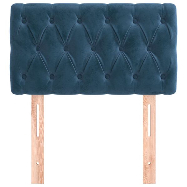 vidaXL Горна табла за легло, тъмносиня, 80x7x78/88 см, кадифе