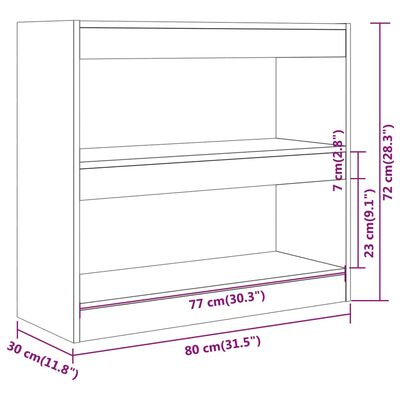 vidaXL Библиотека/разделител за стая, бетонно сива, 80x30x72 см