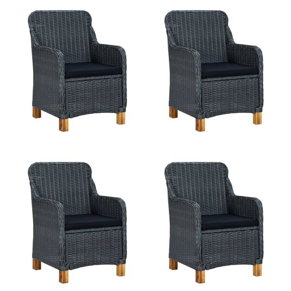 vidaXL Градински трапезен комплект, 5 части, тъмносив