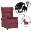 vidaXL Wingback електрически реклайнер стол, виненочервен, текстил