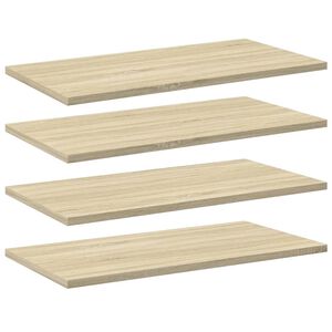 vidaXL Рафтове за етажерка, 4 бр, дъб сонома, 60x30x1,5 см, ПДЧ