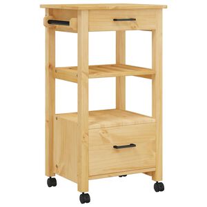 vidaXL Кухненска количка "MONZA" 48x40x88,5 см борово дърво масив