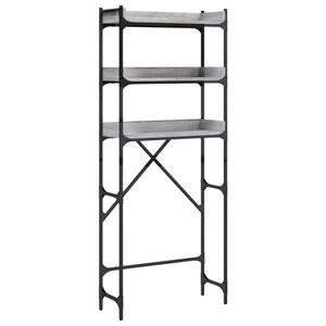 vidaXL Рафт за пералня, сив сонома, 67x25x163 см, инженерно дърво