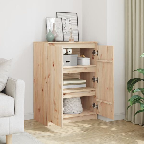 vidaXL Бюфет, 60x36x84 см, бор масив