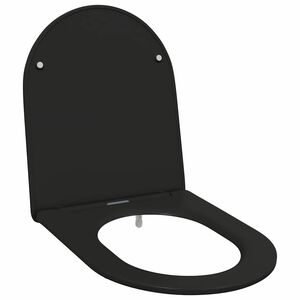 vidaXL Тоалетна седалка Черно 47 x 36 x 3,4 см Дуропласт