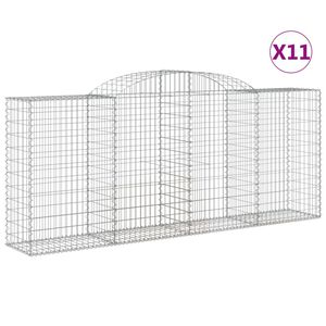 vidaXL Габионни кошници арка 11 бр 300x50x120/140см поцинковано желязо