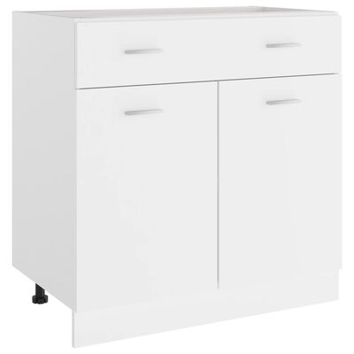vidaXL Долен шкаф с чекмедже, бял, 80x46x81,5 см, ПДЧ