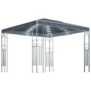 vidaXL Шатра с LED светещи стрингове, 300x300 см, антрацит