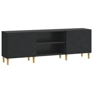 vidaXL ТВ шкаф 150 x 31 x 50 см Черно Инженерна дървесина