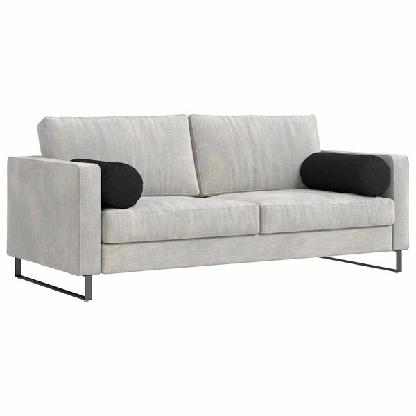 vidaXL Възглавници валяци 2 pcs Черно Ø 25 x 70 см текстил