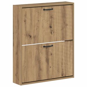 vidaXL Стенно шкафче за обувки HAARLEM 71 x 17 x 86 см Дъб артизан