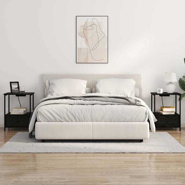 vidaXL Нощен шкаф Черния дъб 42 x 41 x 56 см Инженерно дърво