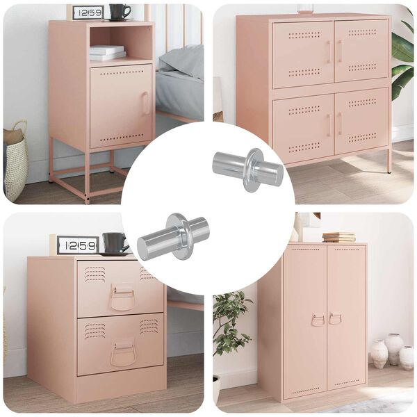 vidaXL Долно закачалка за рафт 2 pcs Сребрист 8,6 x 8,6 x 14,6 мм