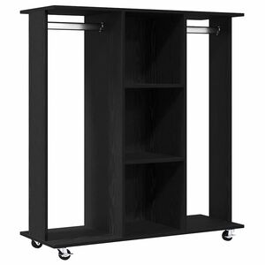 vidaXL Гардероб с рафт Черен дъб 102 x 38 x 110 см Инженерна дървесина
