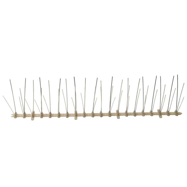 vidaXL 5-редови пластмасови шипове срещу птици и гълъби, 20 бр, 10 м