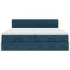 vidaXL Османска легло с матраци, тъмносиньо, 180x200 см, кадифе