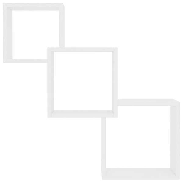 vidaXL Квадратни стенни рафтове, бели, 68x15x68 см, инженерно дърво