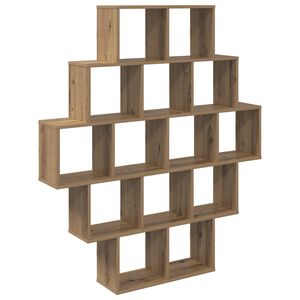 vidaXL Стенен рафт Дъб артизан 120 x 20 x 136 см Инженерна дървесина