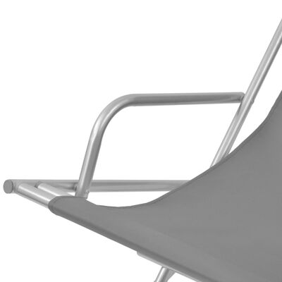 vidaXL Накланящи се къмпинг столове, 2 бр, стомана, сиви