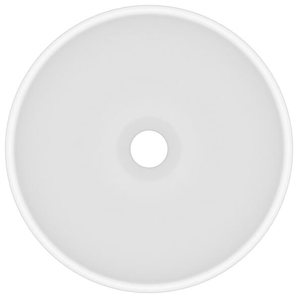 vidaXL Мивка за баня лукс кръгла матово бяла 32,5x14 см керамика