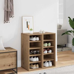 vidaXL Шкафове за обувки 2 бр дъб артизан 32x35x70 см инж. дървесина