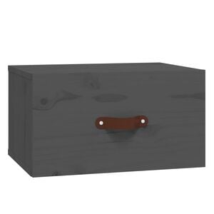 vidaXL Нощно шкафче за стенен монтаж, сиво, 40x29,5x22 см