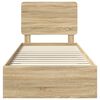 vidaXL Рамка за легло с таблото Сонома дъб 75 x 190 cm Инженерно дърво