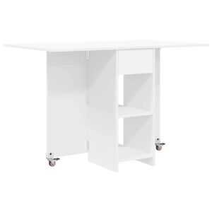 vidaXL Маса за хранене 115 x 70 x 75 см Инженерна дървесина Бяло