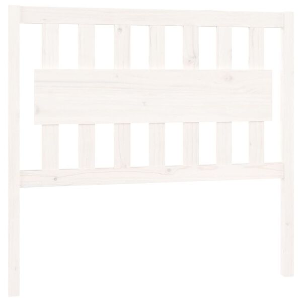 vidaXL Горна табла за легло, бяла, 105,5x4x100 см, бор масив
