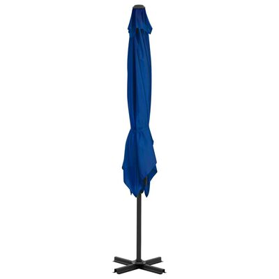 vidaXL Градински чадър чупещо рамо и алуминиев прът лазурен 250x250 см
