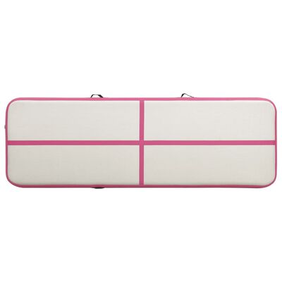 vidaXL Надуваем дюшек за гимнастика с помпа, 300x100x20 см, PVC, розов
