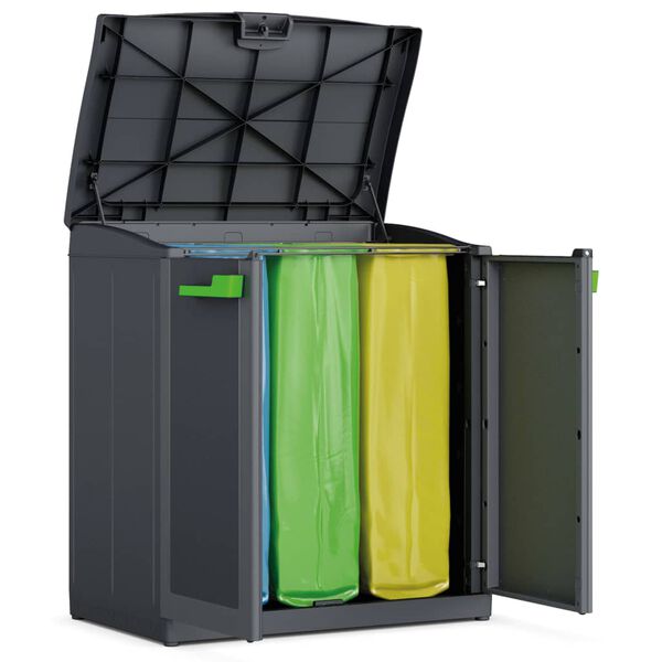 Keter Шкаф за рециклиране Moby Compact Recycling System, сив, 100 см