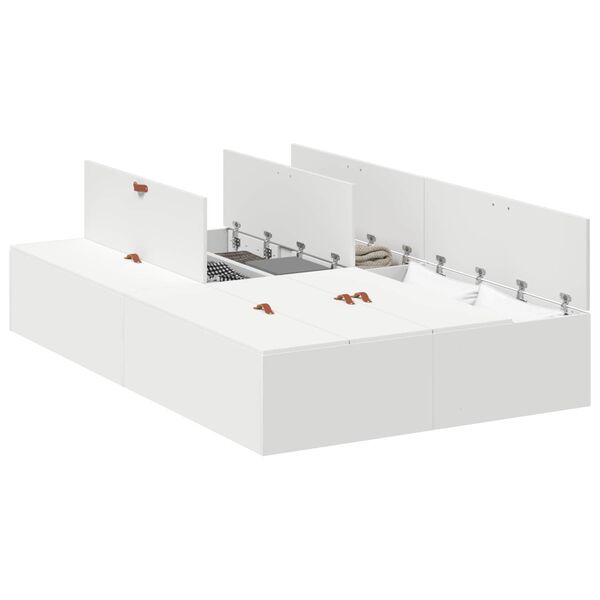 vidaXL Легло с място за съхранение Бяло 120 x 200 cm Инженерно дърво