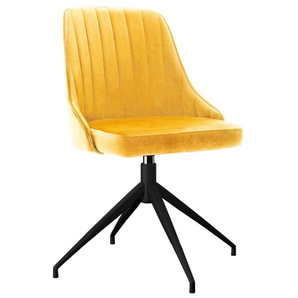 vidaXL Трапезни столове, 6 бр, жълти, кадифе