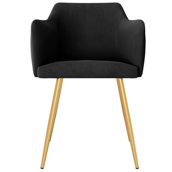 vidaXL Трапезни столове, 2 бр, черни, кадифе