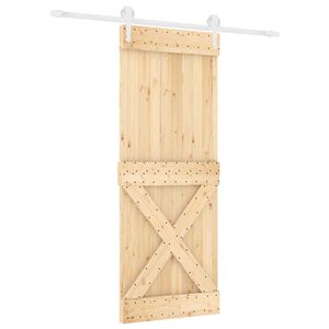 vidaXL Преплъзваща се врата 80 x 210 cm Естествено и бяло