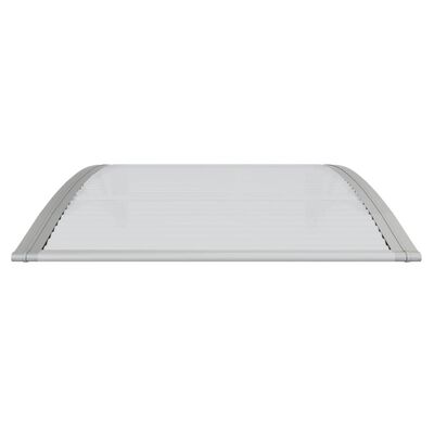 vidaXL Навес за врата, сиво и прозрачно, 100x75 см, поликарбонат